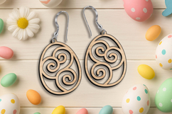 Easter Egg Swirls Earrings Laser SVG Cut Present Gift Cute Product Image 3