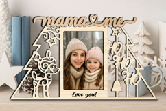 Ho-Ho-Ho Deer Christmas Mama &amp; Me SVG Photo Frame Laser Pic Product Image 3