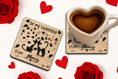SVG Be My Valentine Coaster Romantic Love Holiday Laser Gift Product Image 3