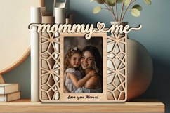 Abstract Mommy and Me SVG Photo Frame Laser Special Gift Kid Product Image 3