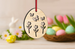 Flowers Butterflies Egg SVG Easter Laser Ornament Present Product Image 3