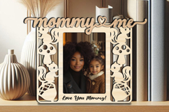Autumn Mommy and Me SVG Kid Frame Photo Laser Squirrel Acorn Product Image 3