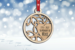 Flowers Heart Laser SVG Memorial Ornament Christmas Hanger Product Image 3