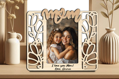 Tulip Mother Daughter SVG Frame Photo Picture Love Laser Product Image 3