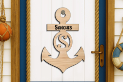 Alphabet SVG Letter S Door Hanger Sea Anchor Nautical Family Product Image 3