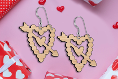 SVG Beads Heart Arrow Valentine Earring Love Romantic Laser Product Image 3