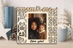 Mom &amp; Me SVG Penguin Christmas Winter Photo Frame Laser Gift Product Image 3