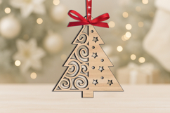 SVG Laser Christmas Half Pattern Tree Ornament Home Decor Product Image 3