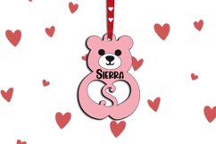 Letter S Gift Love Bear SVG Valentines Day Laser Alphabet Product Image 3