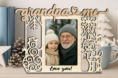 Grandpa and Me Snowman Deer Christmas Tree SVG Photo Frame Product Image 3