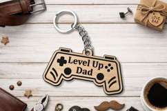 Laser SVG Level Up Dad Father Day Keychain Gift Grandpa Product Image 3