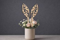 Bunny Flowers SVG Easter Ears Planter Laser Present Rabbits Product Image 3