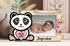 Panda Laser Baby Photo SVG Frame Gift Board Newborn Picture Product Image 3