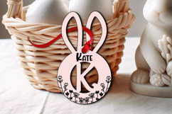 SVG Easter Letter K Laser Bunny Basket Tag Ornament Flowers Product Image 3