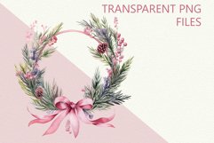 Christmas Wreaths Clipart Watercolor PNG Sublimation Product Image 3