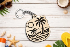 Sunset Beach Keychain Gift SVG Laser Digital Present Item Product Image 3