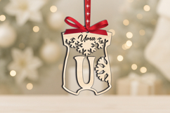 Letter U SVG Laser Baby Christmas Onesie Ornament Newborn Product Image 3