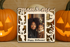 SVG Halloween Mom and Me Photo Frame Laser Cut File Gift Pic Product Image 3