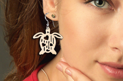 SVG Turtle Heart Ocean Pattern Earring Laser Gift Maritime Product Image 4