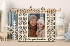 Snowflake Winter SVG Grandma Me Photo Frame Laser Gift Kids Product Image 3