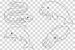 Cute Sea Animal Coloring Pages | Dolphin Shark Turtle Whale Product Image 3