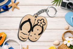 Laser SVG Summer Flip Flops Keychain Present Accessory Gift Product Image 3