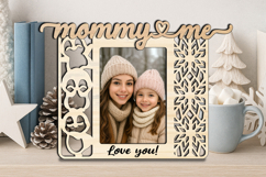 Penguin Mommy and Me SVG Christmas Frame Photo Gift Present Product Image 3