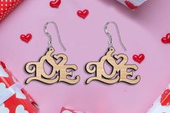 Pair Love Text Earring Valentine Day SVG Present Laser Gift Product Image 3