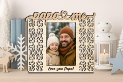 Winter Snowflake Papa and Me SVG Frame Photo Gift Children Product Image 3