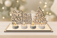 SVG Festivities Gifts Tree Christmas Candles Holder Laser Product Image 3