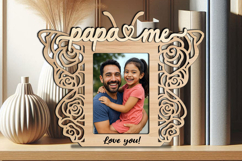 Rose Butterfly SVG Papa and Me Frame Photo Gift Design Home Product Image 3