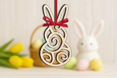SVG Easter Bunny Egg Shape Ornament Holiday Pattern Present Product Image 3