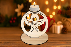 Laser SVG Winged Angel Candle Holder House Decor Present Product Image 3