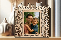 Flowers SVG Dad and Me Photo Frame Home Present Laser Gift Product Image 3