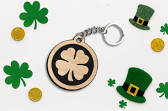Four-leaf Clover Keychain SVG Patrick Day Laser Circle Gift Product Image 3