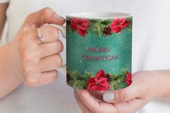 Christmas Mug Sublimation | Poinsettia Mug Wrap 11 &amp; 15 oz Product Image 3