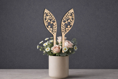 Easter Bunny Ears Planter Floral Sticker SVG Laser Present Product Image 3