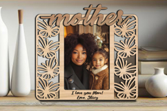 Mother Daughter SVG Frame Photo Butterfly Design Laser Gift Product Image 3