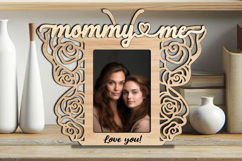 SVG Rose Butterfly Design Mommy &amp; Me Frame Photo Gift Laser Product Image 3
