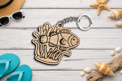 Clownfish Keychain Gift SVG Laser Sea Ocean Maritime Beach Product Image 3