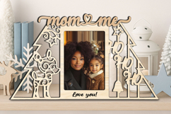 SVG Ho Ho Ho Deer Christmas Mom &amp; Me Photo Frame Laser Gift Product Image 3