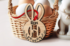 SVG Easter Letter H Laser Basket Tag Ornament Flowers Bunny Product Image 3