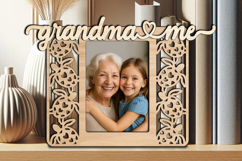 Grandma and Me Granddaughter Grandson SVG Photo Frame Laser Product Image 3