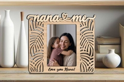 Jungle Leaves SVG Nana &amp; Me Photo Frame Laser Gift Kid Child Product Image 3