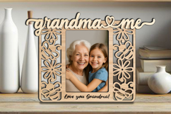 Grandma Me Grandkids Bee Flower SVG Photo Frame Laser Gift Product Image 3