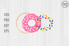 Sprinkle Donut Layered and Knockout SVG|Pink Doughnut Product Image 3