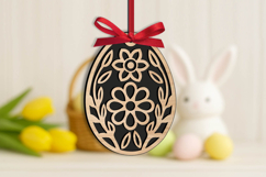 SVG Egg Easter Flowers Pattern Ornament Laser Gift Present Product Image 3