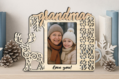 Christmas Winter Grandma SVG Photo Frame Laser Gift Home Pic Product Image 3