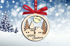 SVG Merry Christmas Winter Village Ornament Laser Holiday Product Image 3