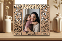 SVG Flowers Nana Girl Frame Photo Love Design Gift Laser Product Image 3